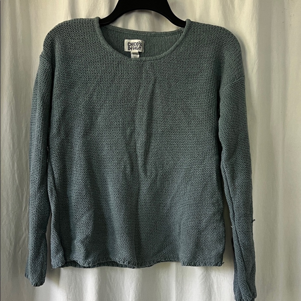 Chico's Teal Crew Neck Sweater